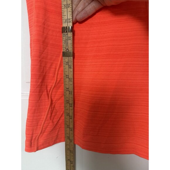 Athleta Short Sleeve Half Zip Orange Running Workout Top Size Medium - Picture 11 of 12